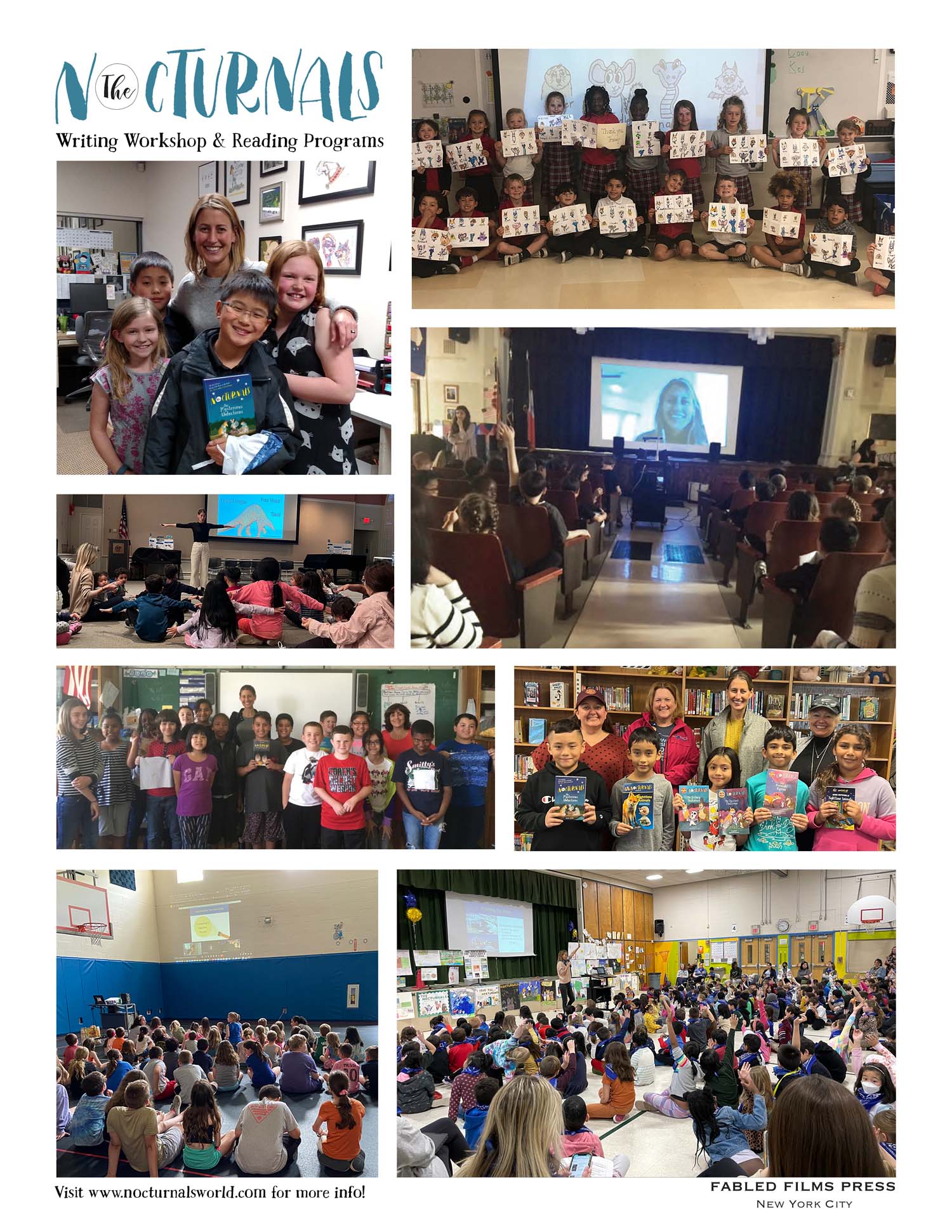 This picture shows the Program Outline for Tracey Hecht's school visits